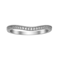 LADIES BAND 0.15CT ROUND DIAMOND 14K WHITE GOLD