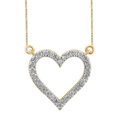 LADIES NECKLACE 0.15CT ROUND DIAMOND 10K YELLOW GOLD