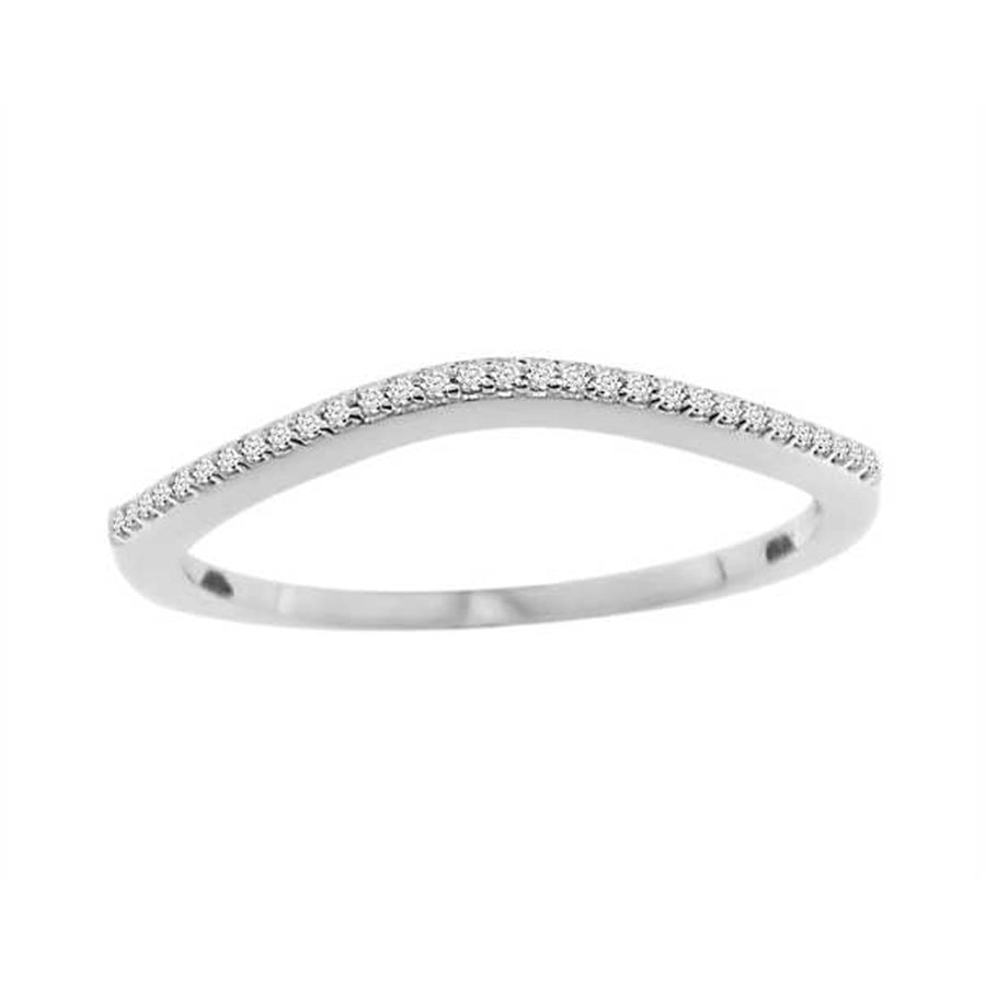 LADIES BAND 0.08CT ROUND DIAMOND 10K WHITE GOLD