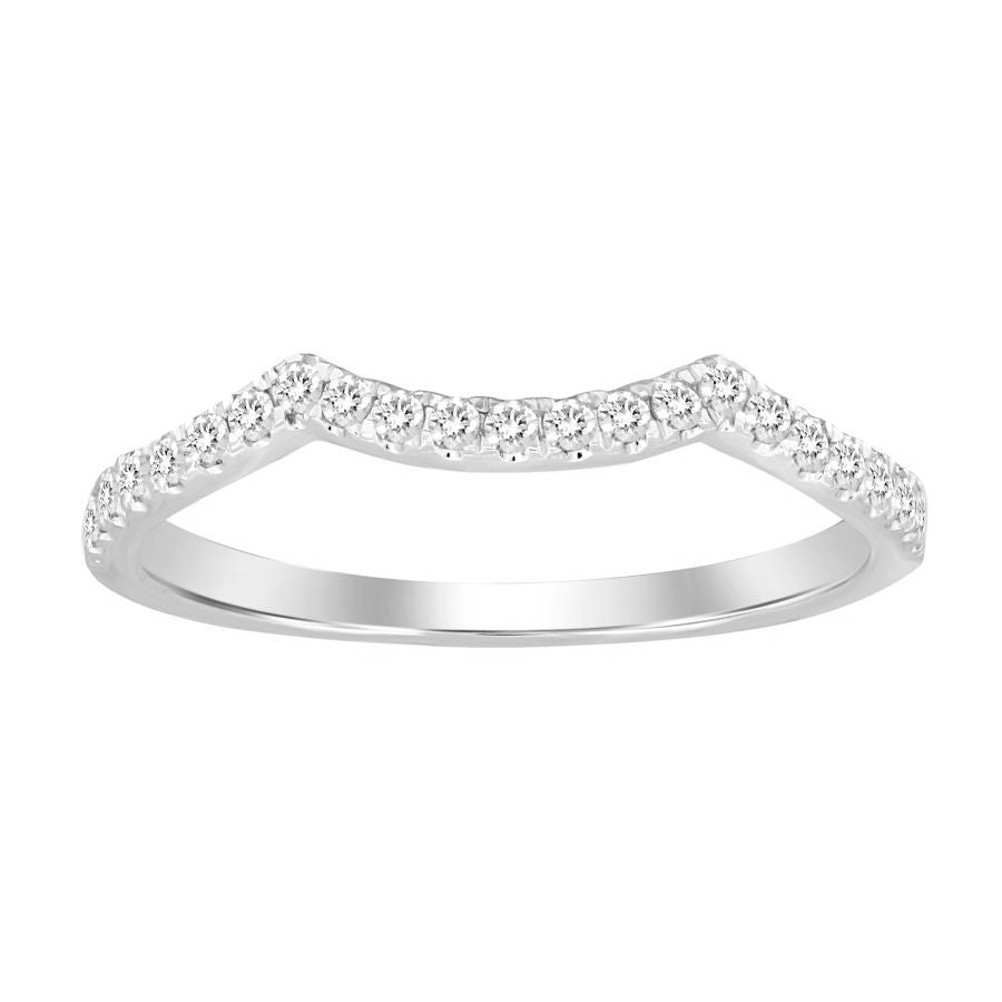 LADIES BAND ONLY 0.20CT ROUND DIAMOND 14K WHITE GOLD