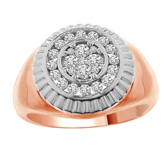 MEN'S RING 0.50CT ROUND DARK BROWN DIAMOND 10K ROSE GOLD