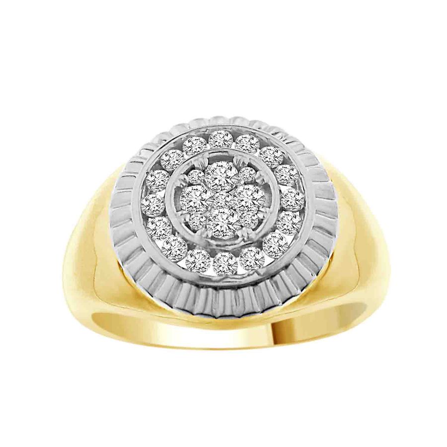 MEN'S RING 0.50CT ROUND DIAMOND 10K YELLOW GOLD