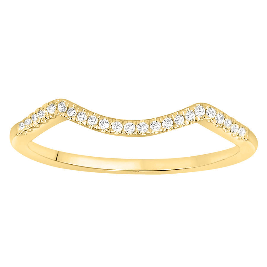 LADIES BAND ONLY 0.10CT ROUND DIAMOND 14K YELLOW GOLD