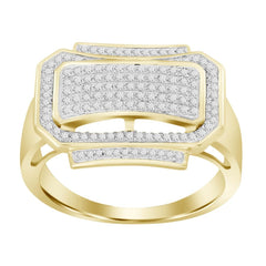 MEN'S RING 0.50CT ROUND DIAMOND 14K YELLOW GOLD