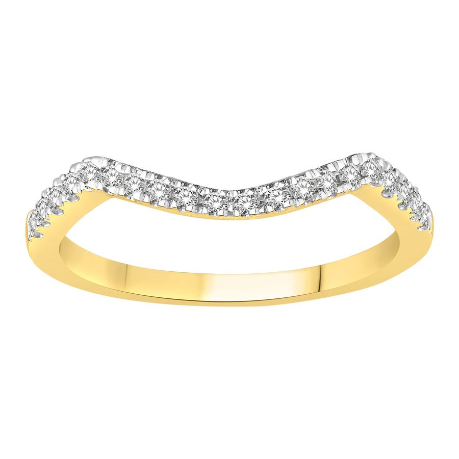 LADIES BAND 0.20CT ROUND DIAMOND 14K YELLOW GOLD