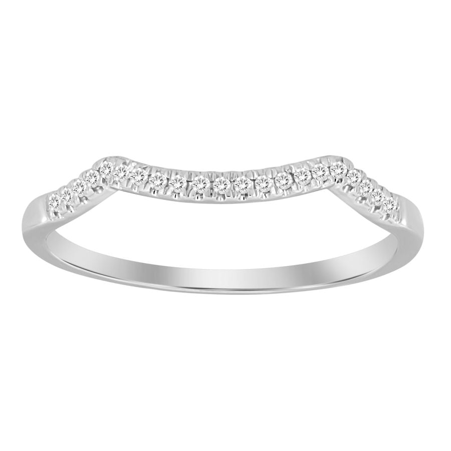 LADIES BAND ONLY 0.07CT ROUND DIAMOND 10K WHITE GOLD