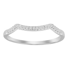 LADIES BAND ONLY 0.07CT ROUND DIAMOND 10K WHITE GOLD