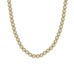 MEN'S NECKLACE 15.00CT ROUND DIAMOND 14K YELLOW GOLD