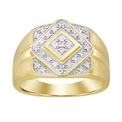 MEN'S RING 0.25CT ROUND DIAMOND 10K YELLOW GOLD