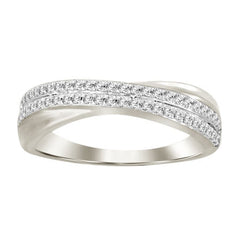 LADIES BAND 0.30CT ROUND DIAMOND 14K WHITE GOLD