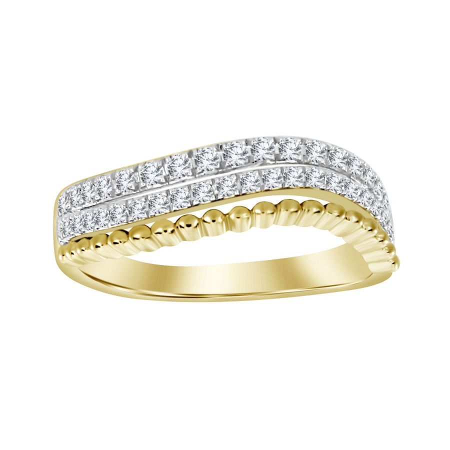 LADIES BAND 0.25CT ROUND DIAMOND 14K YELLOW GOLD