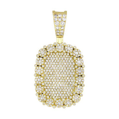 MEN'S PENDANT 2.70CT ROUND DIAMOND 14K YELLOW GOLD