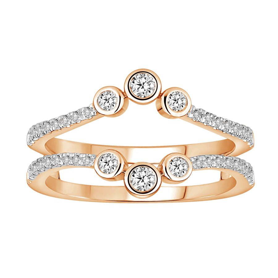 LADIES WRAP RING 0.50CT ROUND DIAMOND 14K ROSE GOLD