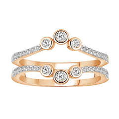 LADIES WRAP RING 0.50CT ROUND DIAMOND 14K ROSE GOLD