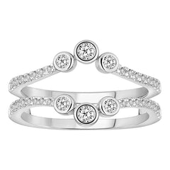 LADIES WRAP RING 0.50CT ROUND DIAMOND 14K WHITE GOLD