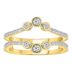 LADIES WRAP RING 0.50CT ROUND DIAMOND 14K YELLOW GOLD