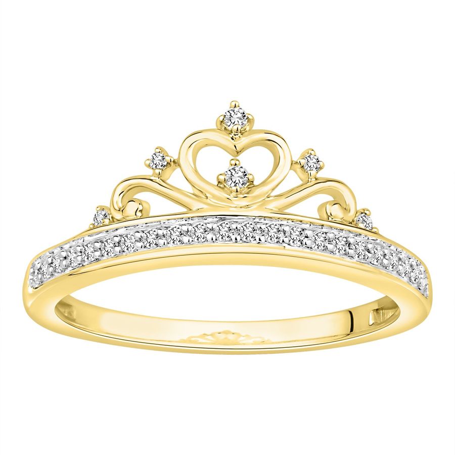 LADIES WRAP RING 0.15CT ROUND DIAMOND 10K YELLOW GOLD