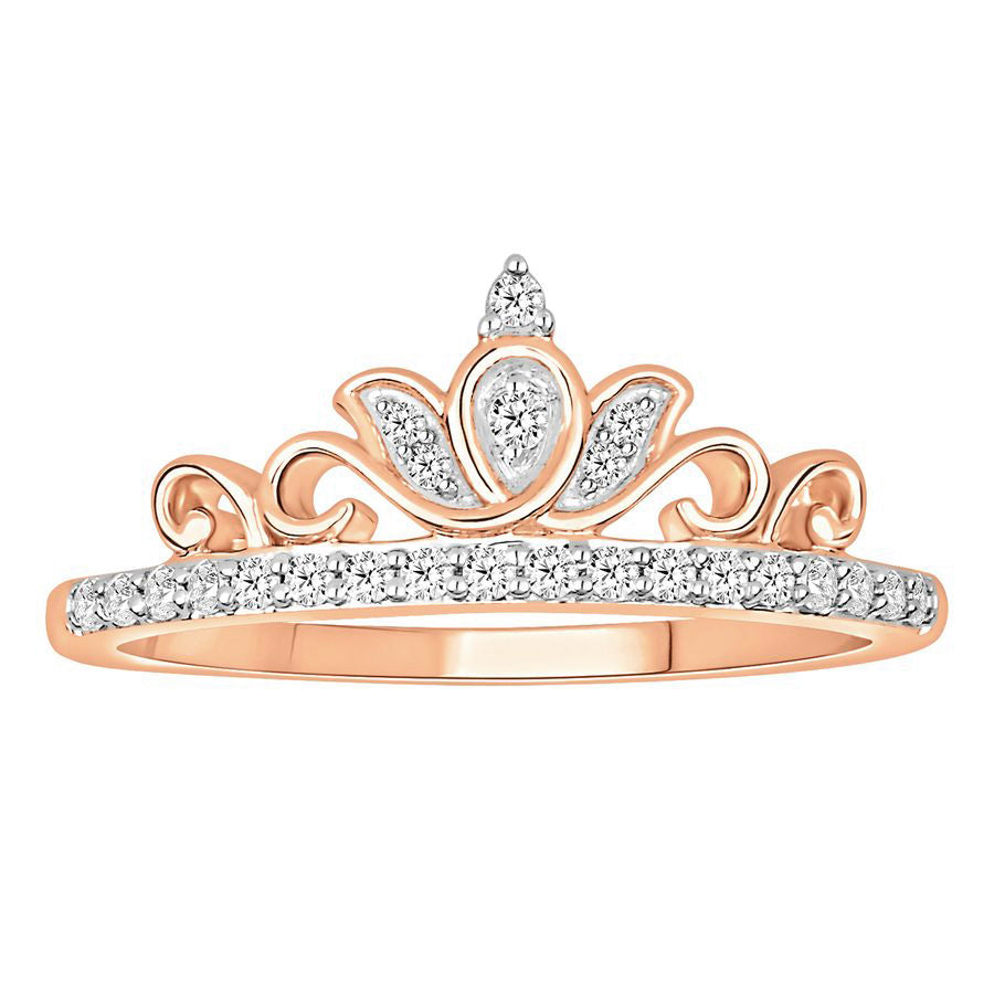 LADIES WRAP RING 0.20CT ROUND DIAMOND 10K ROSE GOLD