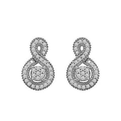 LADIES EARRINGS 0.20CT ROUND DIAMOND 10K WHITE GOLD