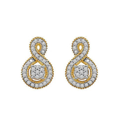 LADIES EARRINGS 0.20CT ROUND DIAMOND 10K YELLOW GOLD