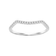 LADIES BAND 0.20CT ROUND DIAMOND 14K WHITE GOLD