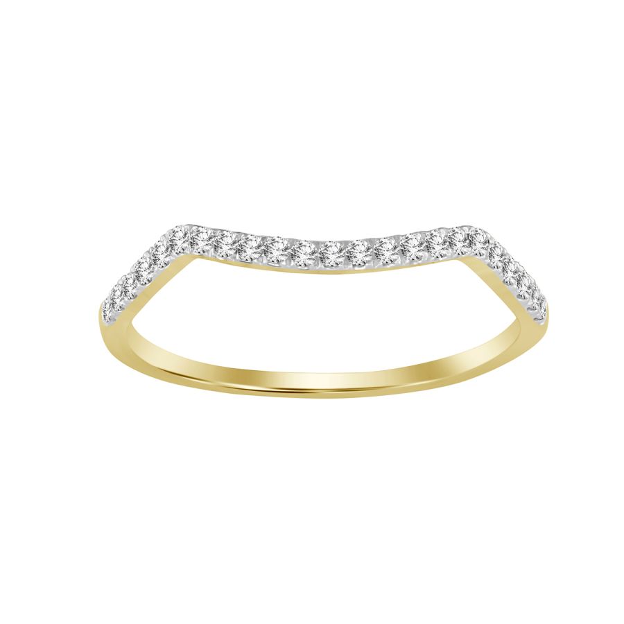 LADIES BAND ONLY 0.20CT ROUND DIAMOND 14K YELLOW GOLD