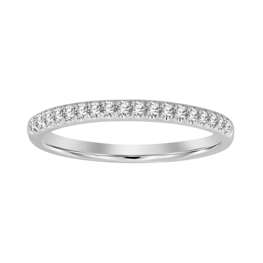 LADIES BAND ONLY 0.20CT ROUND DARK BROWN DIAMOND 14K WHITE GOLD