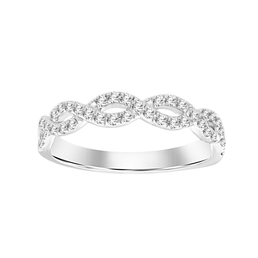 LADIES BAND ONLY 0.30CT ROUND DIAMOND 14K WHITE GOLD