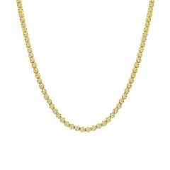 MEN'S NECKLACE 11.00CT ROUND DIAMOND 10K YELLOW GOLD