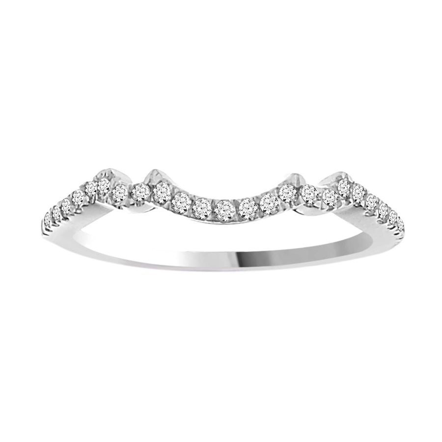 LADIES BAND 0.15CT ROUND DIAMOND 14K WHITE GOLD