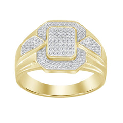 MEN'S RING 0.25CT ROUND DIAMOND 10K YELLOW GOLD