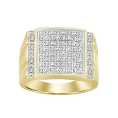 MEN'S RING 0.25CT ROUND DIAMOND 10K YELLOW GOLD