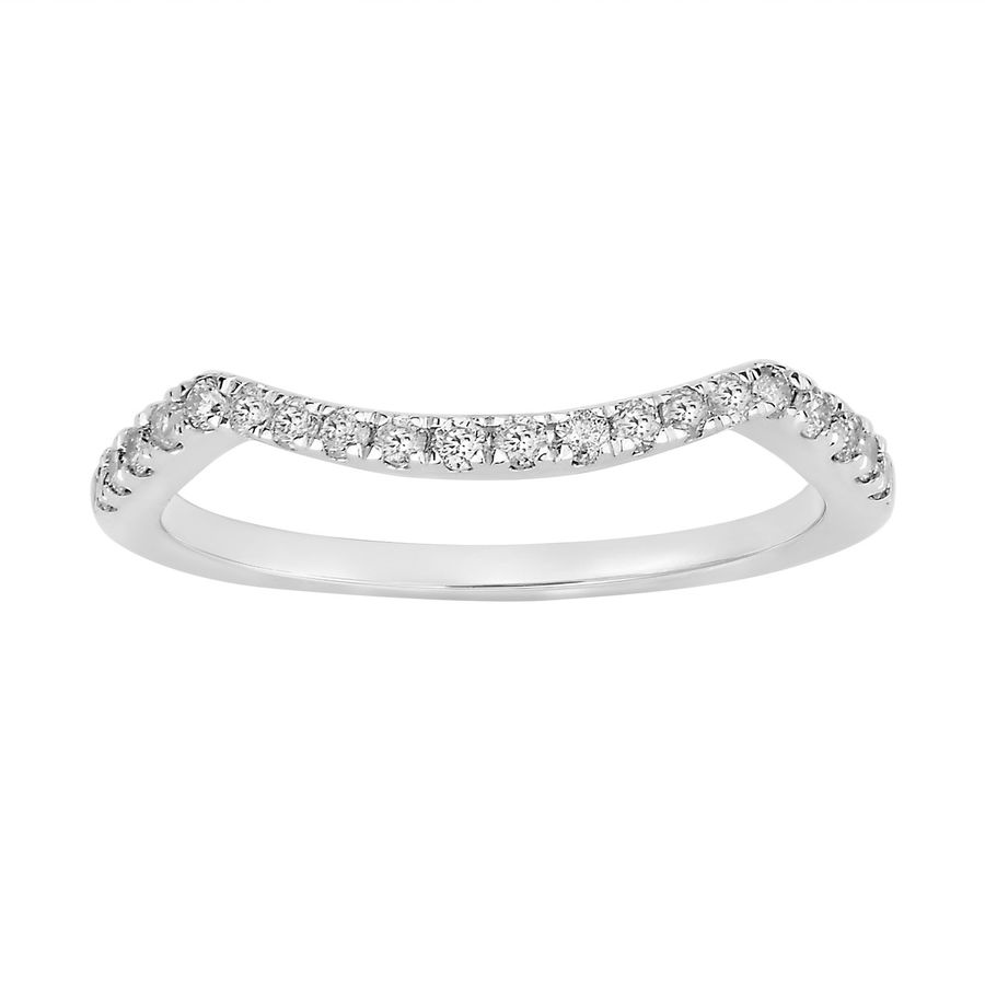 LADIES BAND ONLY 0.20CT ROUND DIAMOND 14K WHITE GOLD