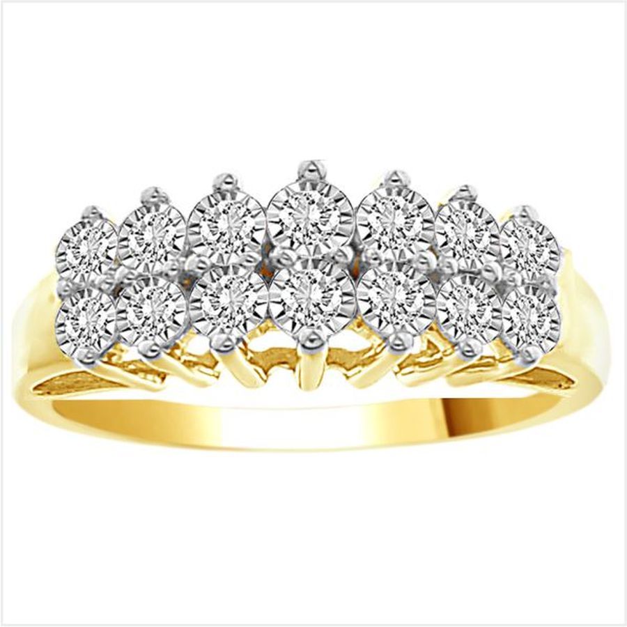 LADIES RING 0.25CT ROUND DIAMOND 10K YELLOW GOLD