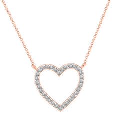 LADIES NECKLACE 0.10CT ROUND DIAMOND 10K ROSE GOLD