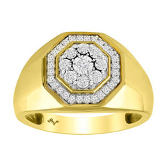 MEN'S RING 0.25CT ROUND DIAMOND 10K YELLOW GOLD