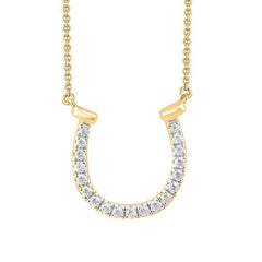 LADIES NECKLACE 0.10CT ROUND DIAMOND 10K YELLOW GOLD