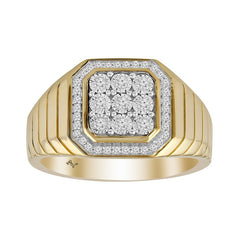 MEN'S RING 0.25CT ROUND DIAMOND 10K YELLOW GOLD