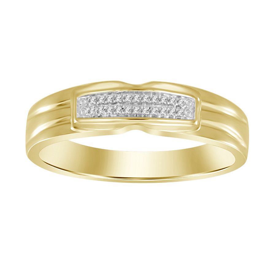 MEN'S BAND 0.05CT ROUND DIAMOND 10K YELLOW GOLD