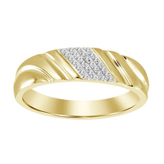 MEN'S BAND 0.04CT ROUND DIAMOND 10K YELLOW GOLD