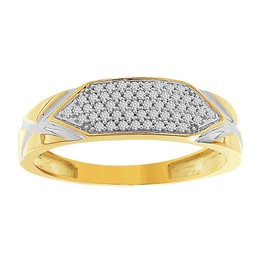 MEN'S BAND 0.20CT ROUND DIAMOND 10K YELLOW GOLD