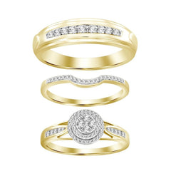 LADIES BAND ONLY 0.08CT ROUND DIAMOND 10K YELLOW GOLD