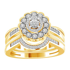 LADIES BRIDAL SET 0.33CT ROUND DIAMOND 10K YELLOW GOLD