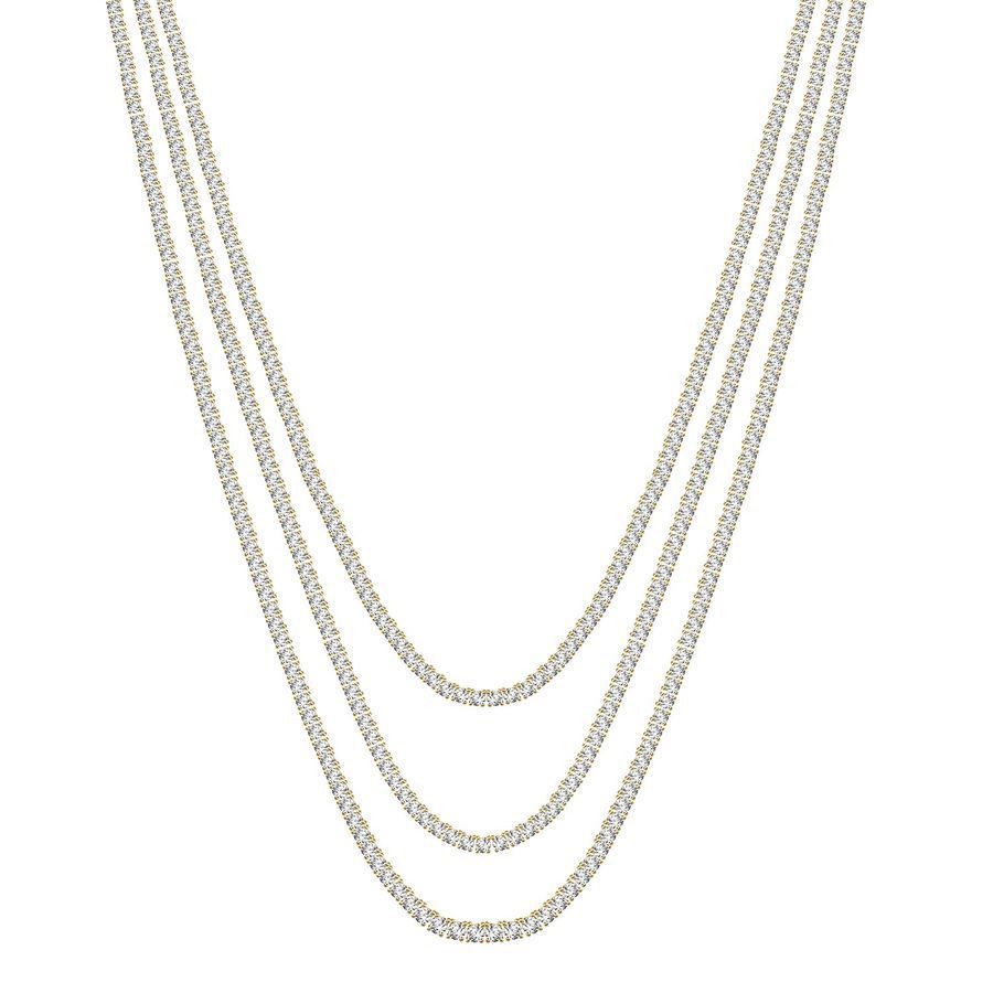 MEN'S NECKLACE 27.00CT ROUND DIAMOND 10K YELLOW GOLD