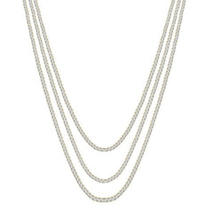 MEN'S NECKLACE 27.00CT ROUND DIAMOND 10K YELLOW GOLD