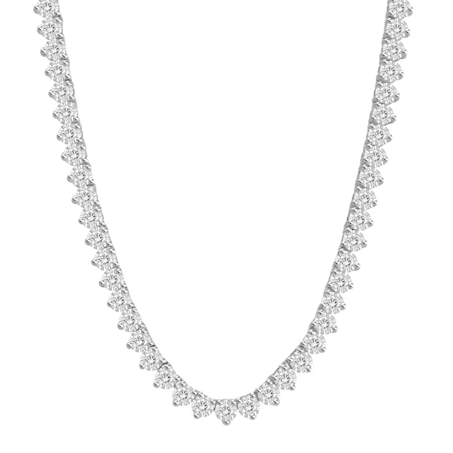 MEN'S NECKLACE 2.60CT ROUND DIAMOND 10K WHITE GOLD