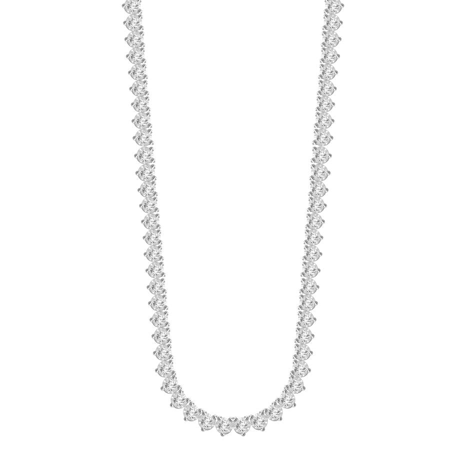 MEN'S NECKLACE 3.55CT ROUND DIAMOND 10K WHITE GOLD