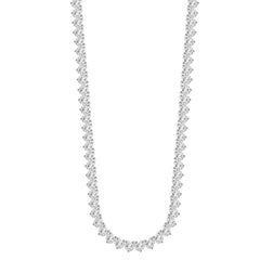 MEN'S NECKLACE 3.55CT ROUND DIAMOND 10K WHITE GOLD