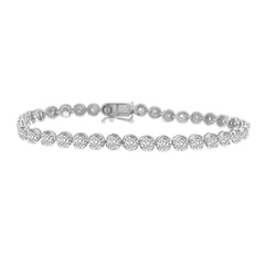 LADIES BRACELET 1.00CT ROUND DIAMOND 10K WHITE GOLD