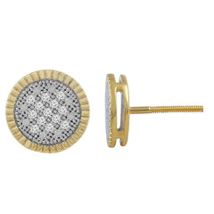 LADIES EARRINGS 0.15CT ROUND DIAMOND 10K YELLOW GOLD